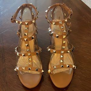 Kaitlyn Pan studded gladiator block heel